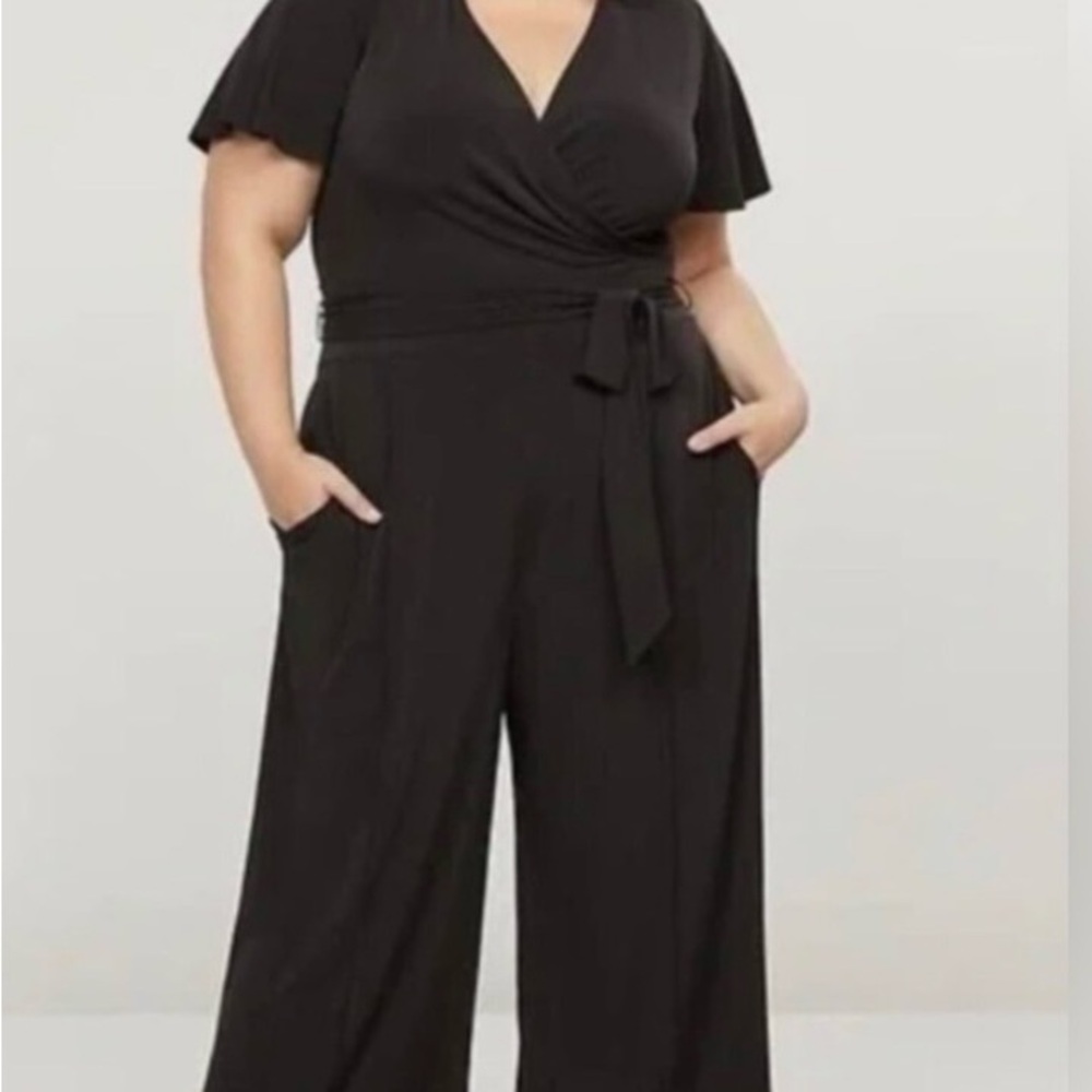 Lane Bryant Black Wrap Jumpsuit